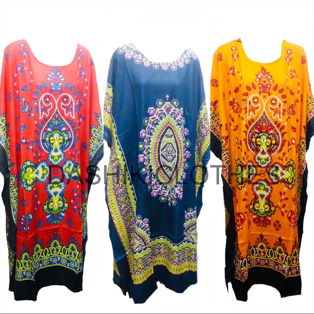 Long Kaftan African Long Dress One Size 100% Rayon
